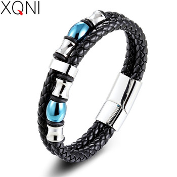 XQNI Special Design Double Layer Genuine Leather Bracelet for Women Men Commemorative Significance Jewelry For Birthday Gift